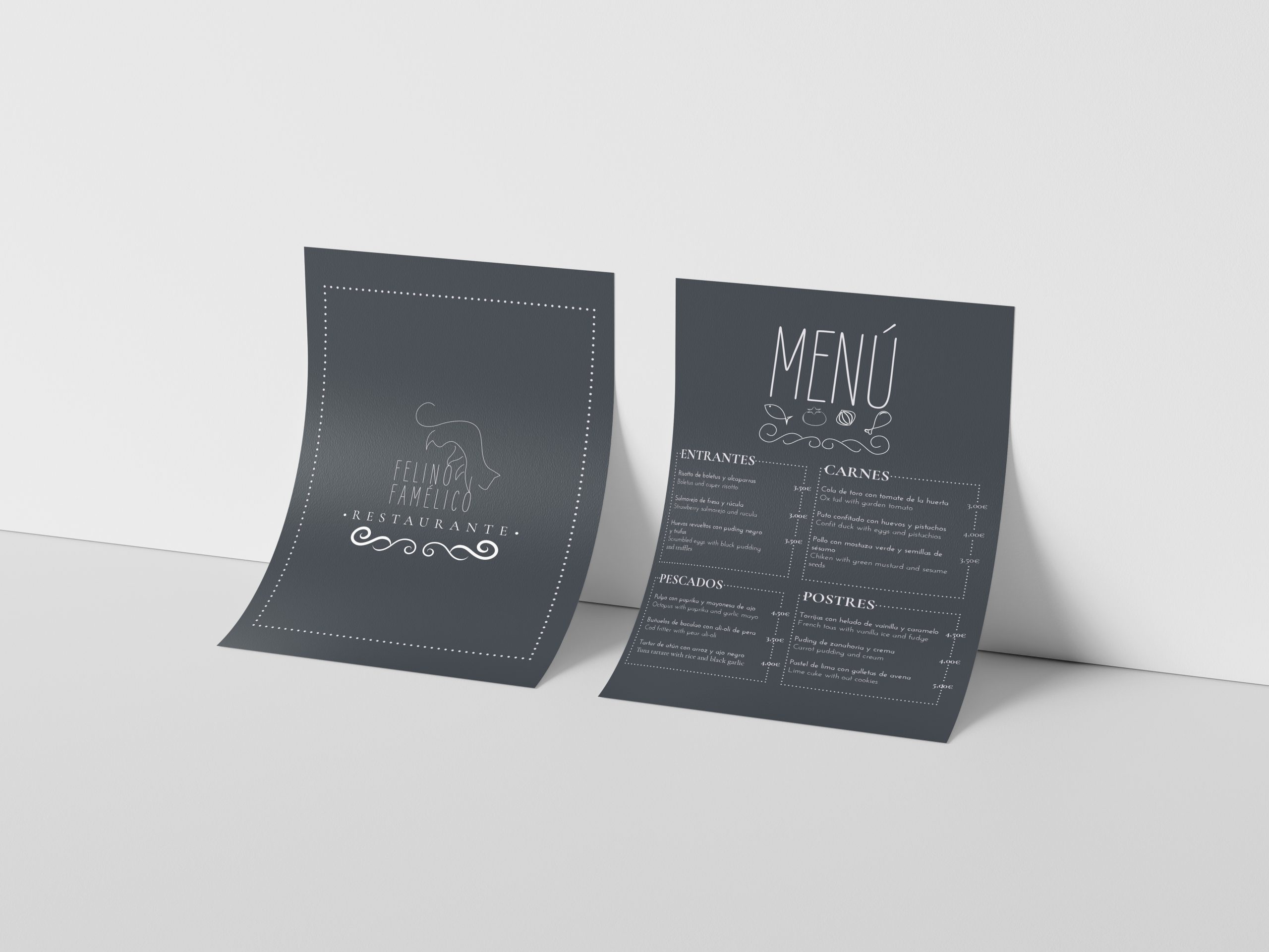 Felino Famélico menú pared